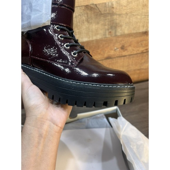 SO Women's Burgundy Lace Up Boots - Picture 6 of 10